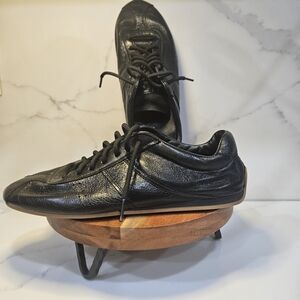 Massimo Dutti Black Leather Minimalist Sneakers Men's Size 40 EU / 7 US